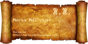 Merta Márton névjegykártya